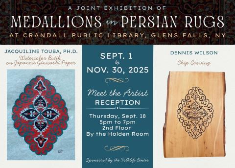 Persian rug medallions, painted & carved