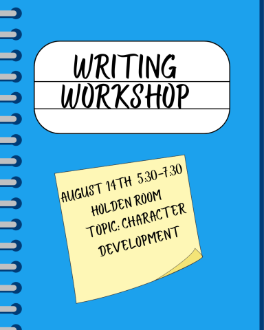 Blue background with post-it note describing program details. 