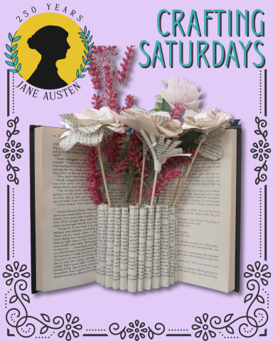 Book with pages folded into vase