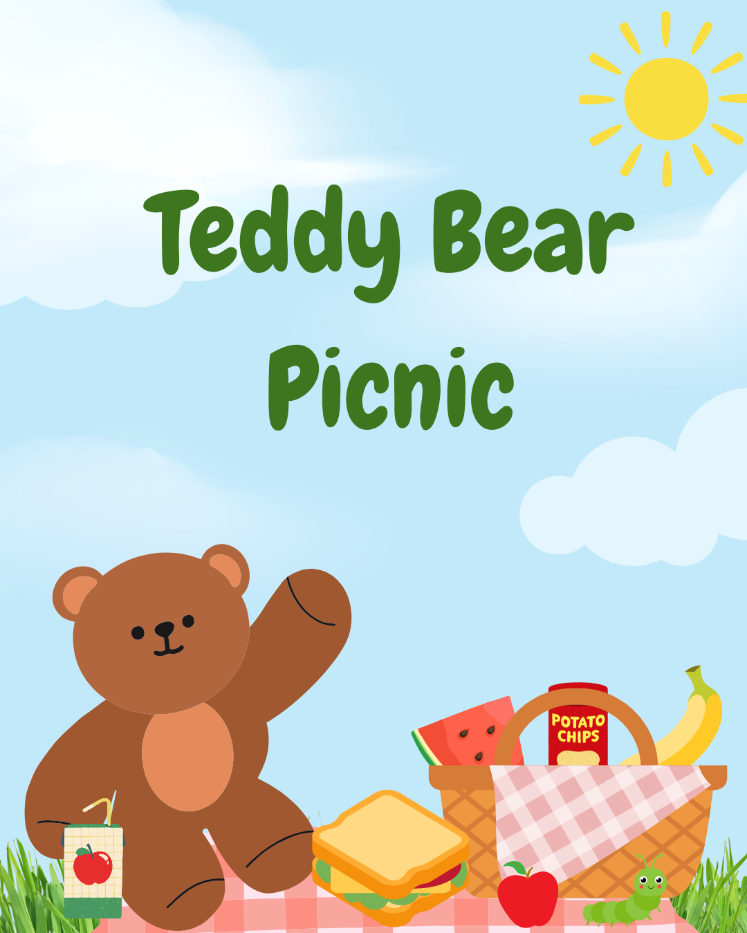 Teddy Bear with picnic basket