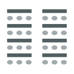 tables & chairs in rows with center aisle